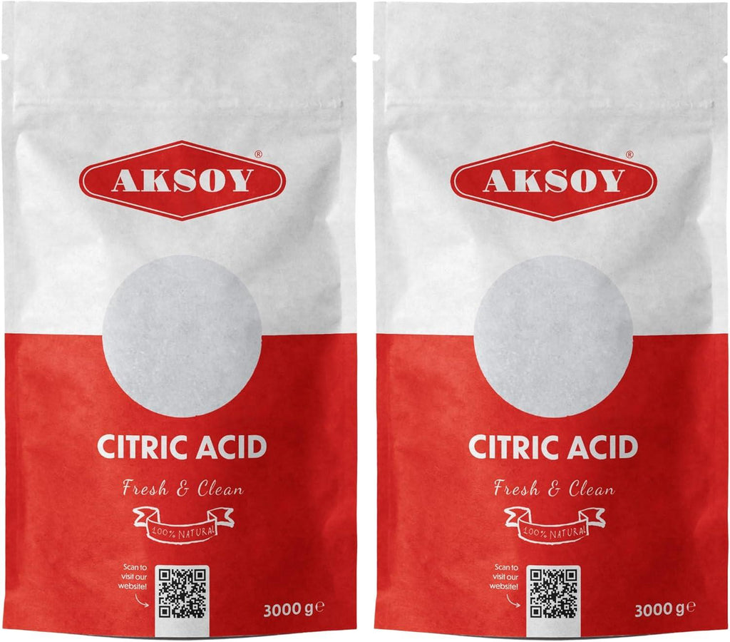 Aksoy Citric Acid Food Grade Non-GMO, Anhydrous, Make Your Own BathBomb, No Additives, Sour Drinks, Household Cleaning with Citric Acid Powder