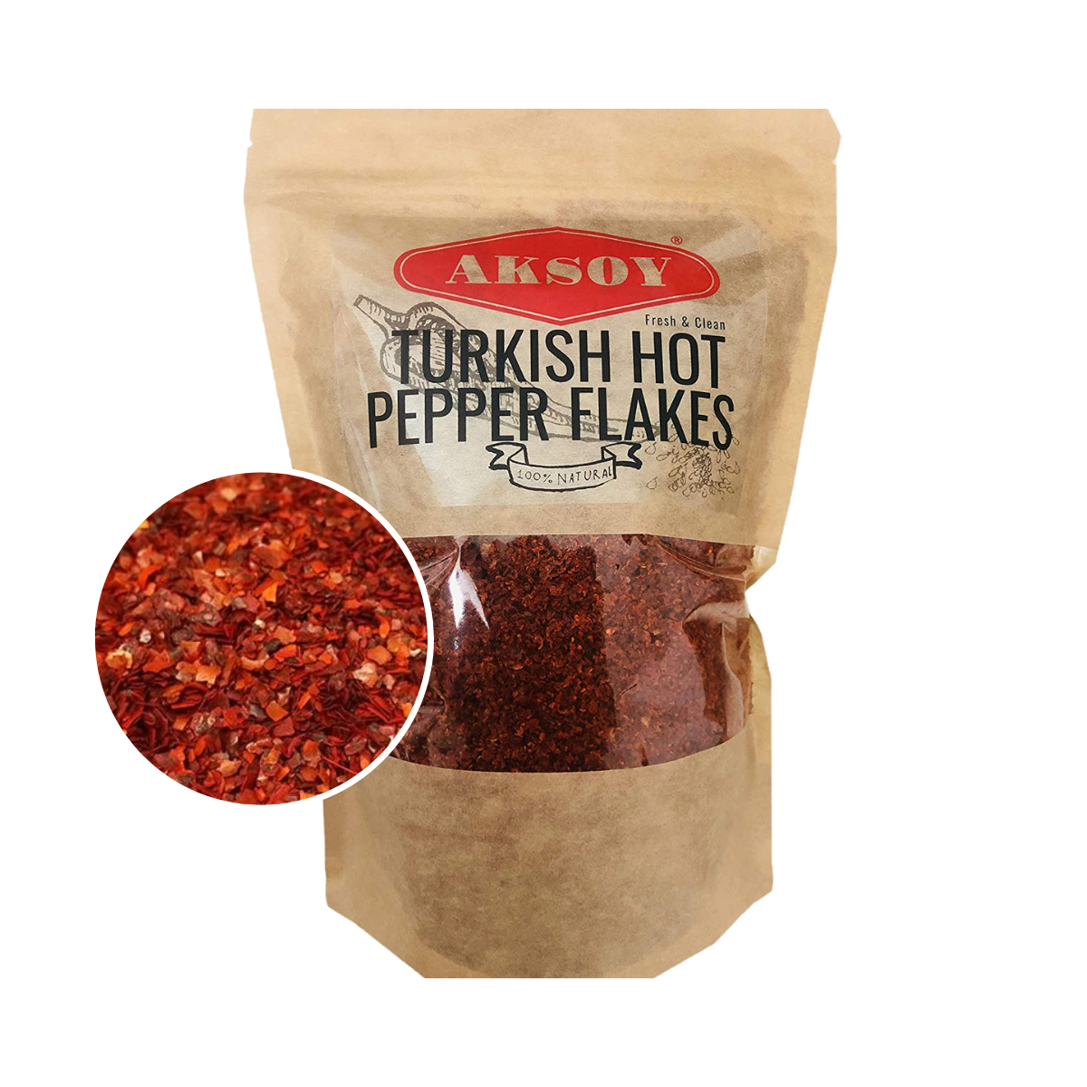 Aksoy Turkish Premium Grade Red Hot Chilli Pepper Flakes 1KG
