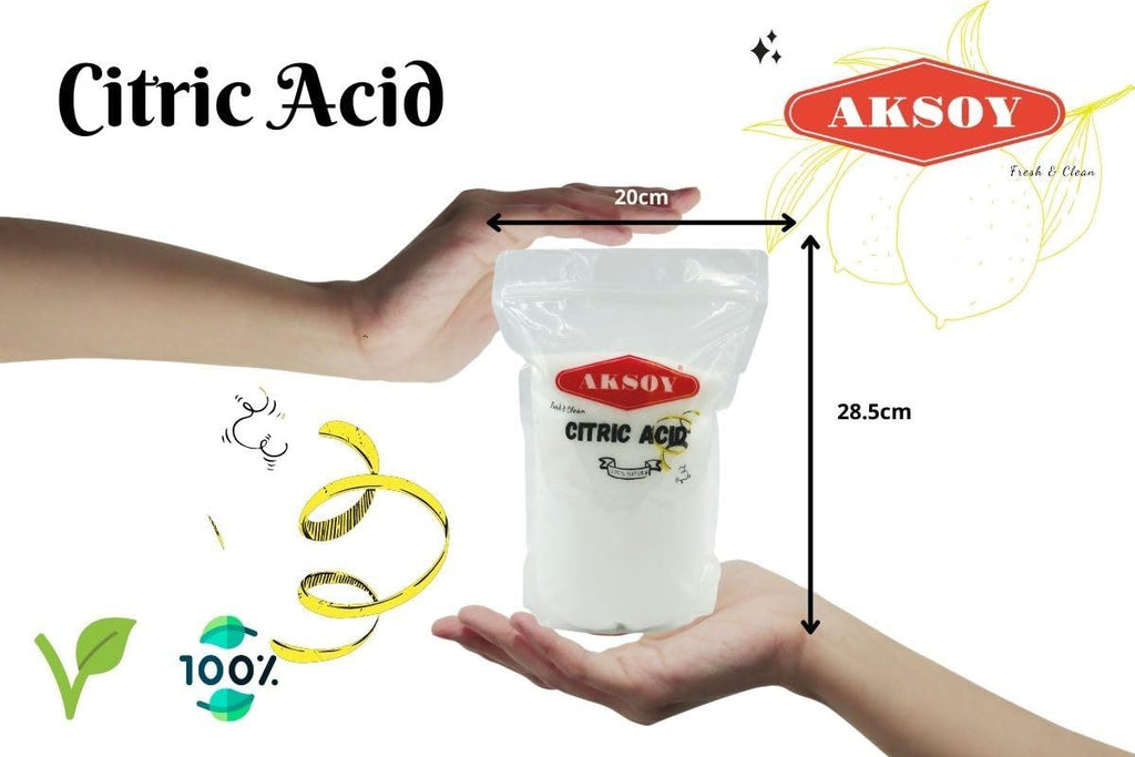 Aksoy Citric Acid Food Grade Non-GMO, Anhydrous, Make Your Own BathBomb, No Additives, Sour Drinks, Household Cleaning with Citric Acid Powder - Aksoy UK