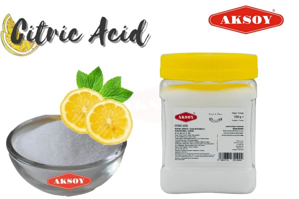 Aksoy Citric Acid Food Grade Non-GMO, Anhydrous, Make Your Own BathBomb, No Additives, Sour Drinks, Household Cleaning with Citric Acid Powder - Aksoy UK