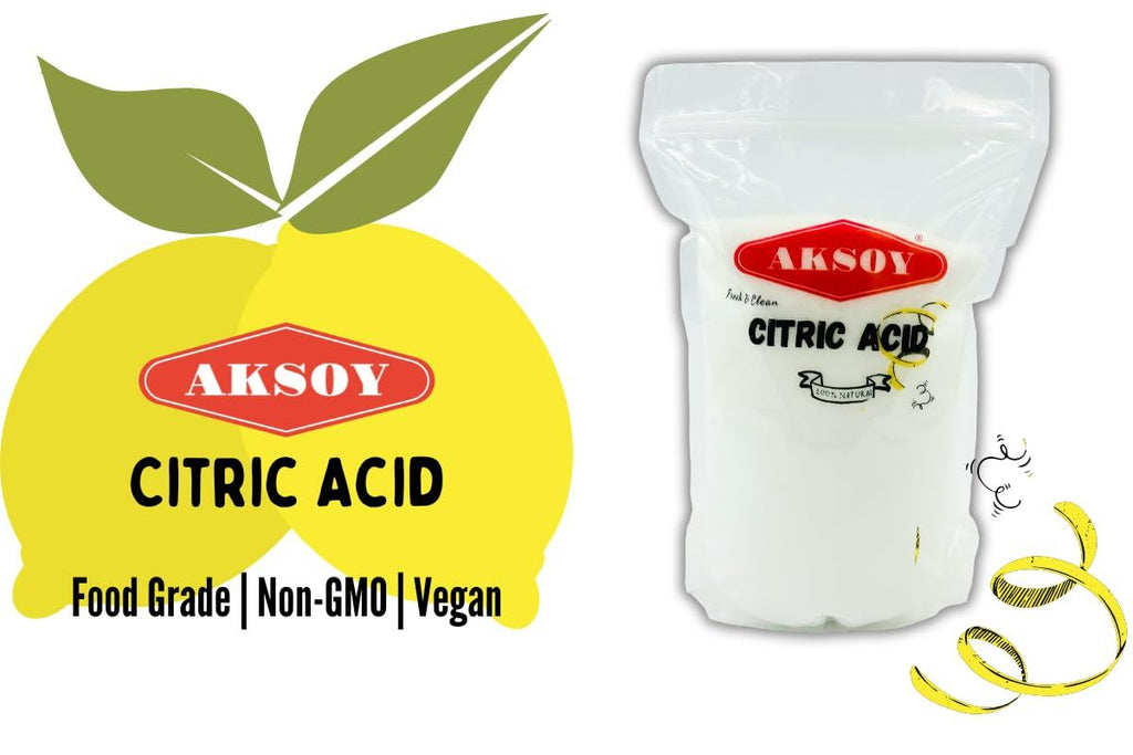 Aksoy Citric Acid Food Grade Non-GMO, Anhydrous, Make Your Own BathBomb, No Additives, Sour Drinks, Household Cleaning with Citric Acid Powder - Aksoy UK
