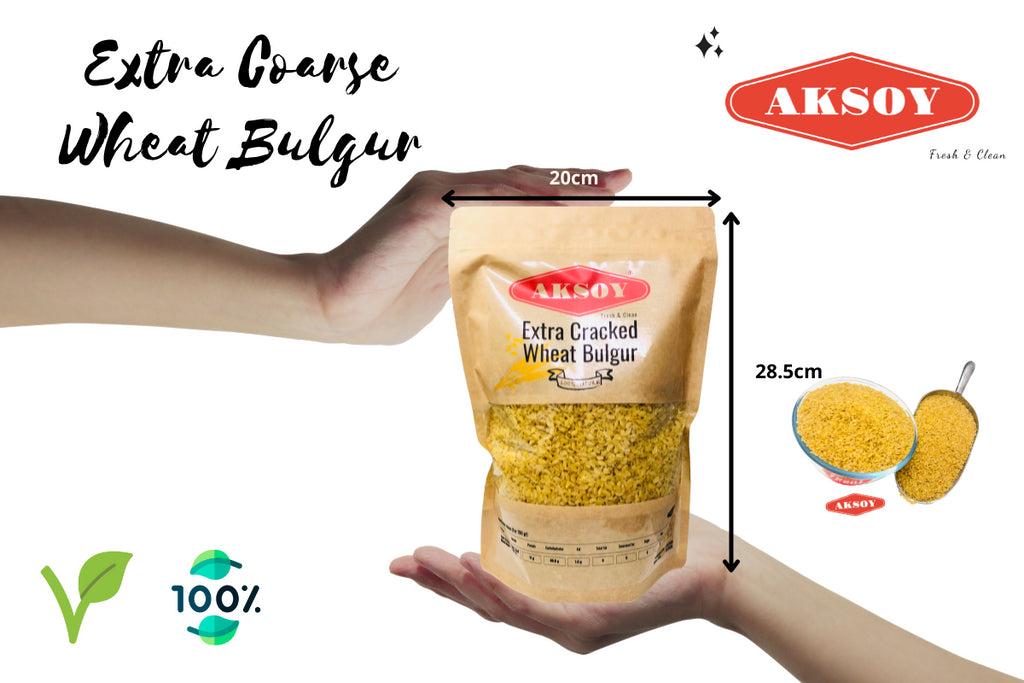 Aksoy Extra Coarse Wheat Bulgur Natural and Nutritious, a Delicious, Healthy, and Convenient Choice for Soups, Pilafs, Traditional Dishes and Salads!Natural and Nutritious, a Delicious, Healthy, and Convenient Choice for Soups, Pilafs, Traditional Dishes - Aksoy UK