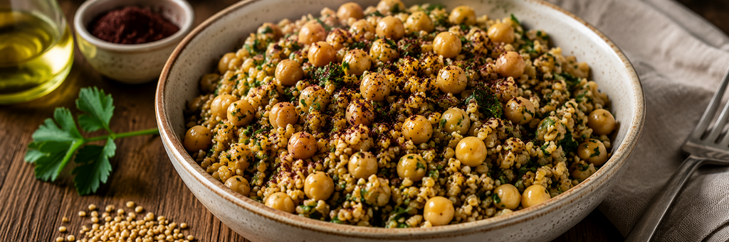Chickpea &amp; Freekeh Bowl Recipe | Healthy Mediterranean Grain Bowl
