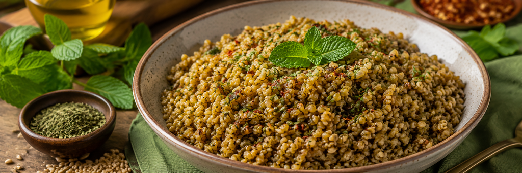 Freekeh Pilaf with Mint Recipe | Easy Turkish &amp; Middle Eastern Freekeh