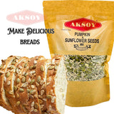 Aksoy Mix Seeds (Blend of Pumpkin & Sunflower Seeds) Raw, GMO-Free & Vegan, High in Fibre & Protein – Perfect for Baking, Breakfast, Salads & Granola - Aksoy UK