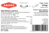 Aksoy Red Whole Lentils Perfect for Soups, Stews, Salads & Vegan Dishes, Non-GMO, High in Protein & Fiber, Great for Plant-Based Meals & Meal Prep, Versatile & Easy to Cook - Aksoy UK
