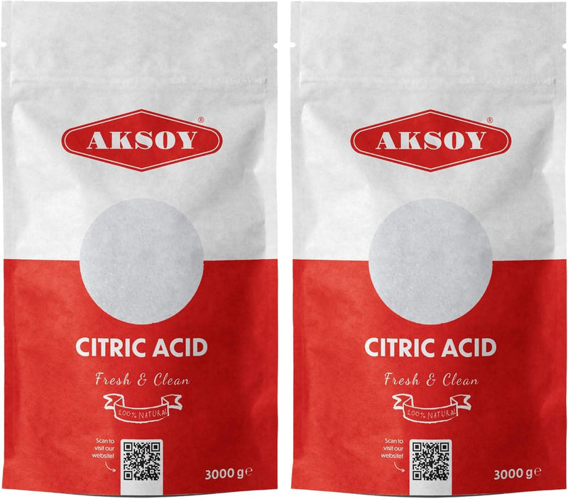 Aksoy Citric Acid Food Grade 2 x 3kg || Non-GMO, Make Your Own BathBomb - Aksoy UK