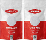 Aksoy Citric Acid Food Grade Non-GMO, Anhydrous, Make Your Own BathBomb, No Additives, Sour Drinks, Household Cleaning with Citric Acid Powder