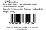 Aksoy Epsom Salt 1kg to 25kg Bag of Food Grade Magnesium Sulphate for Bathing, Household Use & Gardening – Pure Magnesium Sulphate FCC Certified (Packaging May Vary) - Aksoy UK