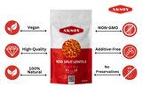Red Split Lentils Natural, High in Fiber and Protein, Ideal for Soups, Main Dishes and More, Easy to Cook and Perfect for Every Meal
