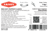 Aksoy Turkish Premium Grade Red Hot Chilli Pepper Flakes 1KG, Turkish Silk Pepper, Pul Biber, Maras Chili, Halaby Pepper, Syrian Pepper, No Preservatives and Natural