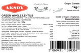 Aksoy Green Whole Lentils Whole Dried Green Lentils for Cooking Soups, Stews, Salads, and Dips, Great for Vegan and Vegetarian Recipes, No Additives or Preservatives