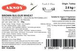 Aksoy Brown Bulgur Wheat Whole Grain, Ideal for Pilafs, Salads & Side Dishes, Versatile & Delicious | Vegan, Non-GMO, No Artificial Additives - Aksoy UK