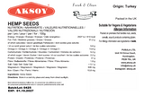 Aksoy Hemp Seeds A Great Choice For Natural Flavor And Nutrients! Perfect For Smoothies, Salads, Yogurt, Soups, Baked Goods, Snacks, And More - Aksoy UK