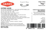 Aksoy Citric Acid Food Grade Non-GMO, Anhydrous, Make Your Own BathBomb, No Additives, Sour Drinks, Household Cleaning with Citric Acid Powder - Aksoy UK