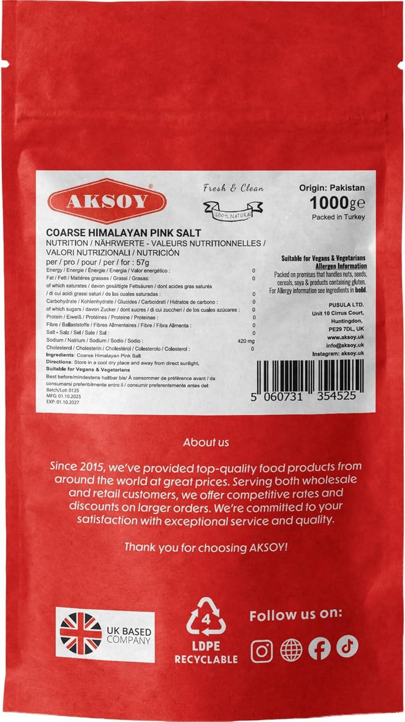 Pink Himalayan Salt Coarse - Aksoy UK