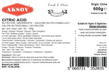 Aksoy Citric Acid Food Grade Non-GMO, Anhydrous, Make Your Own BathBomb, No Additives, Sour Drinks, Household Cleaning with Citric Acid Powder - Aksoy UK