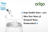 Origo Distilled Water - 100% Ultra Pure Water Advanced Purification Technology, Ultra Pure Water for Laboratory, Battery, Steam Iron, and General Everyday Use