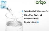 Origo Distilled Water - 100% Ultra Pure Water Advanced Purification Technology, Ultra Pure Water for Laboratory, Battery, Steam Iron, and General Everyday Use