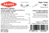 Red Split Lentils Natural, High in Fiber and Protein, Ideal for Soups, Main Dishes and More, Easy to Cook and Perfect for Every Meal