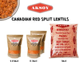 Aksoy Canadian Red Split Lentils  Natural, High in Fiber and Protein, Ideal for Soups, Main Dishes, and More, Easy to Cook and Perfect for Every Meal - Aksoy UK