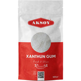 Aksoy Ingredients Xanthan Gum 100gr Powder Thickener Stabiliser Ideal for Making Soups Sauces Gluten Free Baking Ice Cream Vegan Vegetarian Resealable Pouche (Packaging may vary) - Aksoy UK