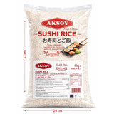 Aksoy Premium Sushi Rice Japanese-Style Short Grain, Perfectly Sticky Texture, Non-GMO & Aromatic, Ideal for Sushi, Rice Dishes, Rolls & Asian Cuisine