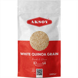Aksoy White Quinoa Whole Grain Quinoa - Ready to Cook Food for Oats and Seeds Recipes - Healthy Meal with Vitamins and Protein
