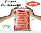 Aksoy Canadian Red Split Lentils  Natural, High in Fiber and Protein, Ideal for Soups, Main Dishes, and More, Easy to Cook and Perfect for Every Meal - Aksoy UK
