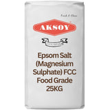 Aksoy Epsom Salt 1kg to 25kg Bag of Food Grade Magnesium Sulphate for Bathing, Household Use & Gardening – Pure Magnesium Sulphate FCC Certified (Packaging May Vary) - Aksoy UK