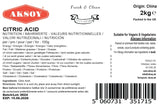 Aksoy Citric Acid Food Grade Non-GMO, Anhydrous, Make Your Own BathBomb, No Additives, Sour Drinks, Household Cleaning with Citric Acid Powder - Aksoy UK
